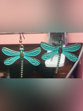 EARTHBOUND Turquoise Dragonfly Drop Earrings